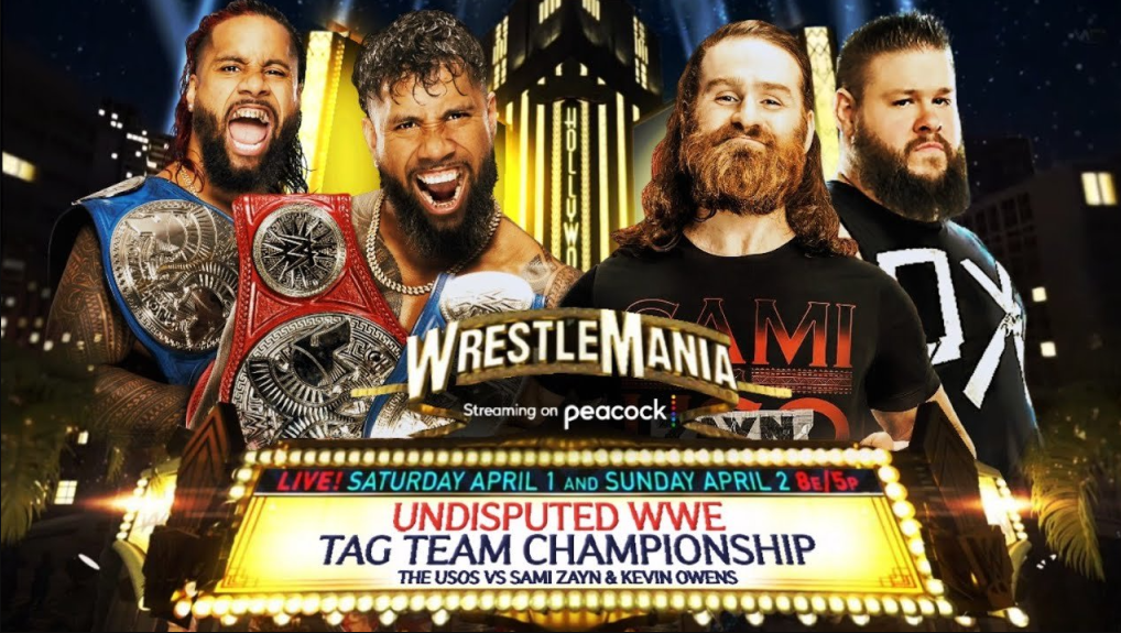 Матч Кевин Оуэнс и Сами Зейн против The Usos назначен на WWE WrestleMania 39