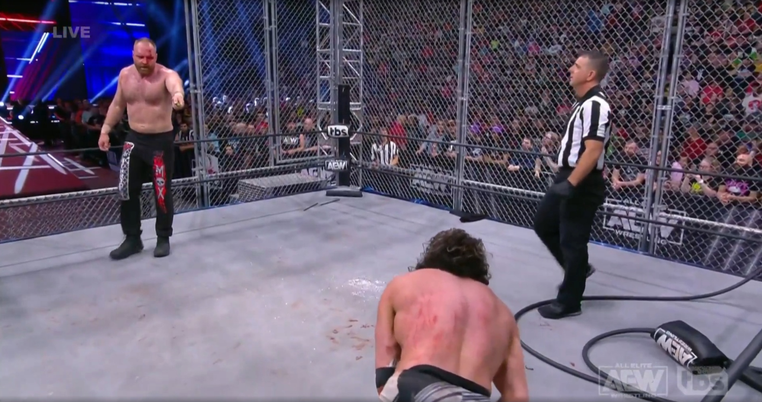 Шокирующий концовка матча Джон Моксли-Кенни Омега в стальной клетке на AEW Dynamite
